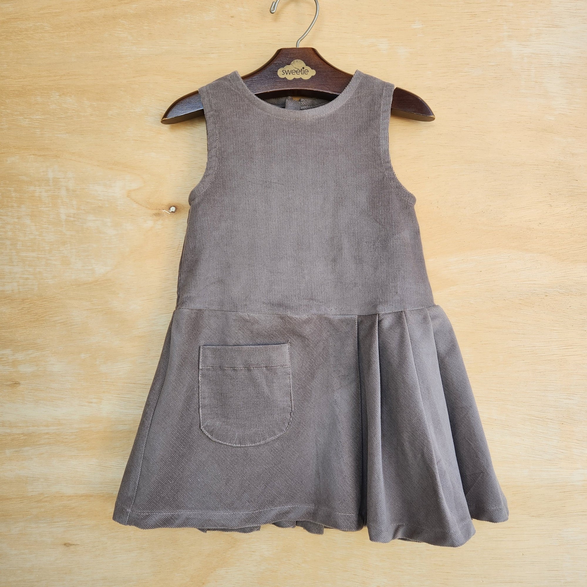 Vestido Infantil Veneza Veludo Cinza