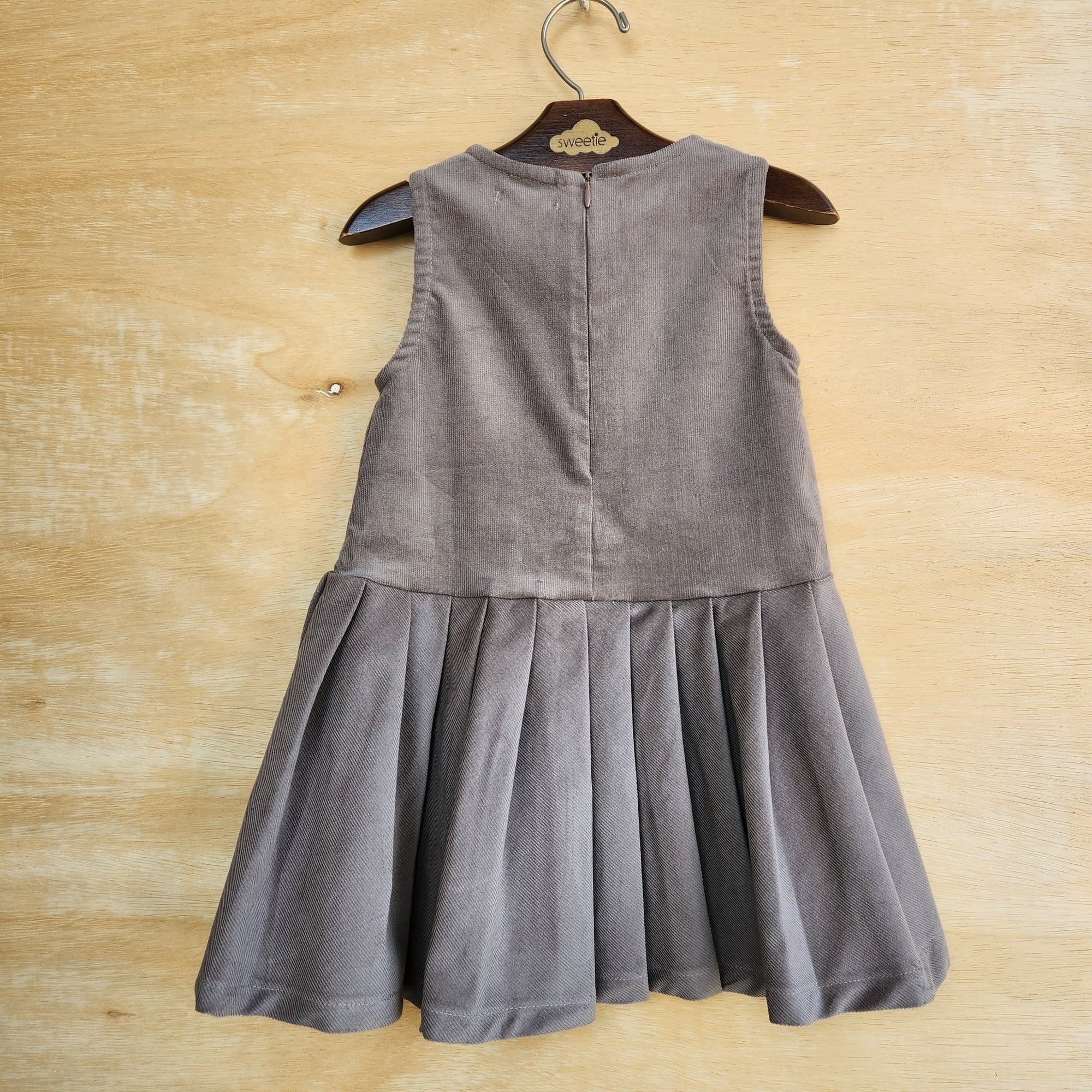 Vestido Infantil Veneza Veludo Cinza