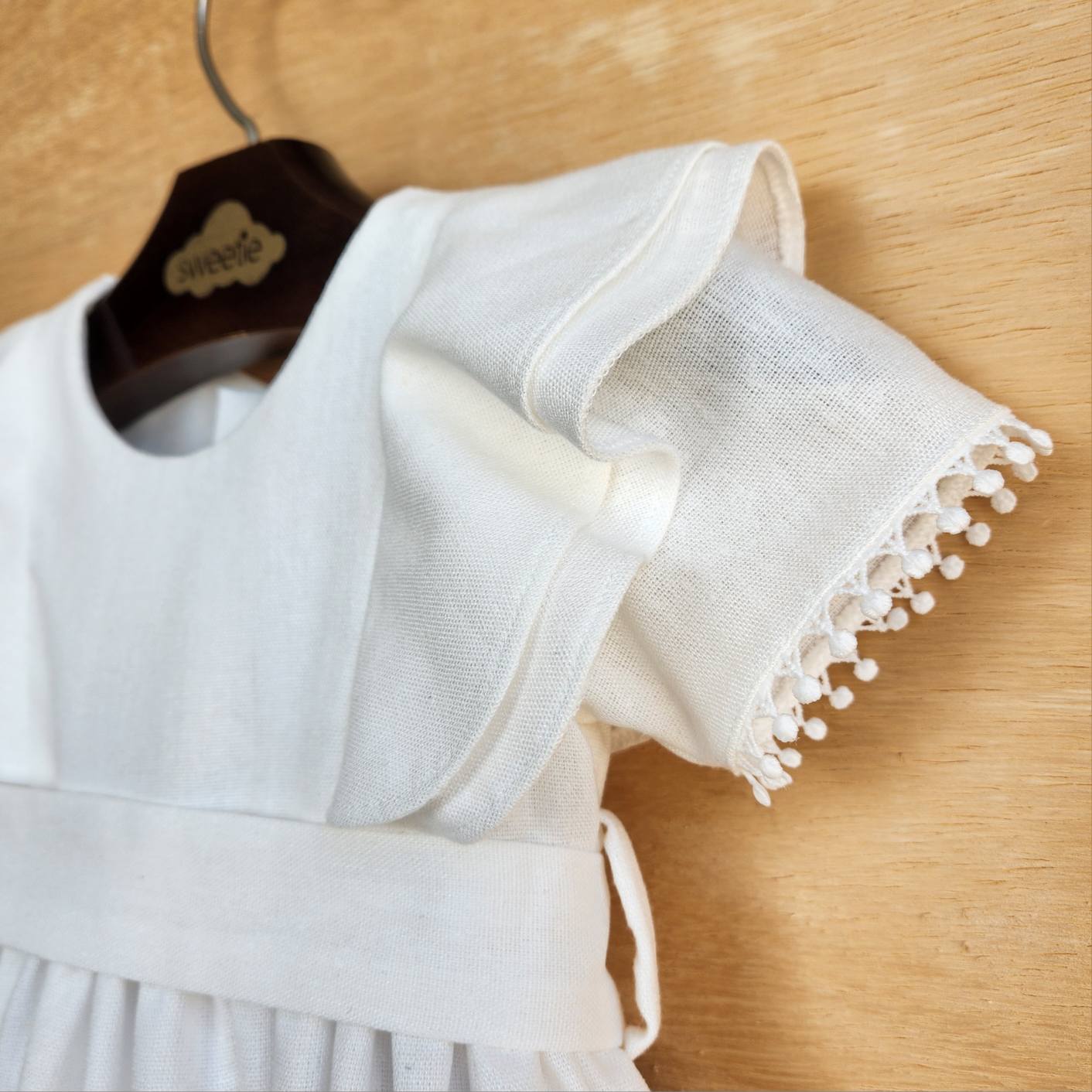 Vestido Bebê Louise Viscolinho Off White