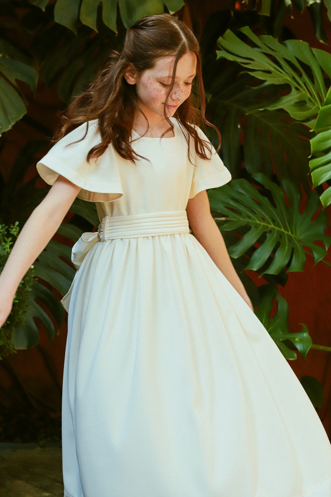 Vestido Infantil Audrey Crepe Off White