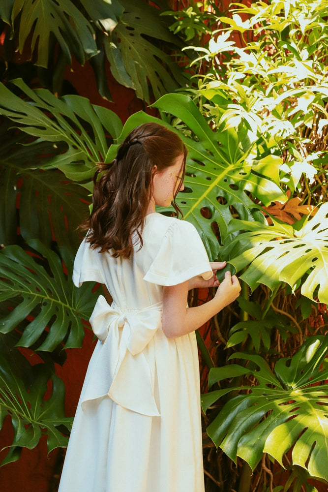 Vestido Infantil Audrey Crepe Off White