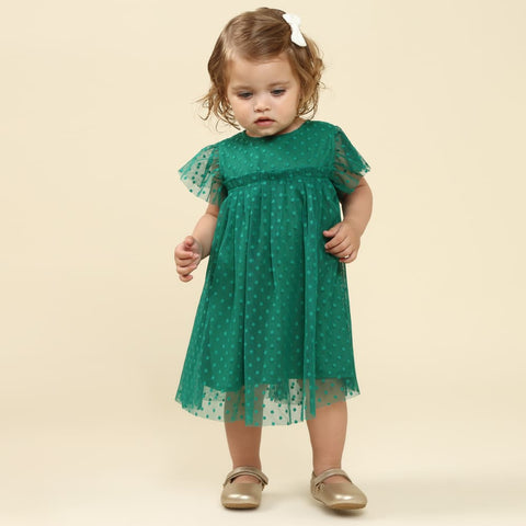 Vestido Bebê Priscila Tule Verde