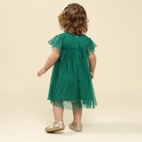 Vestido Bebê Priscila Tule Verde
