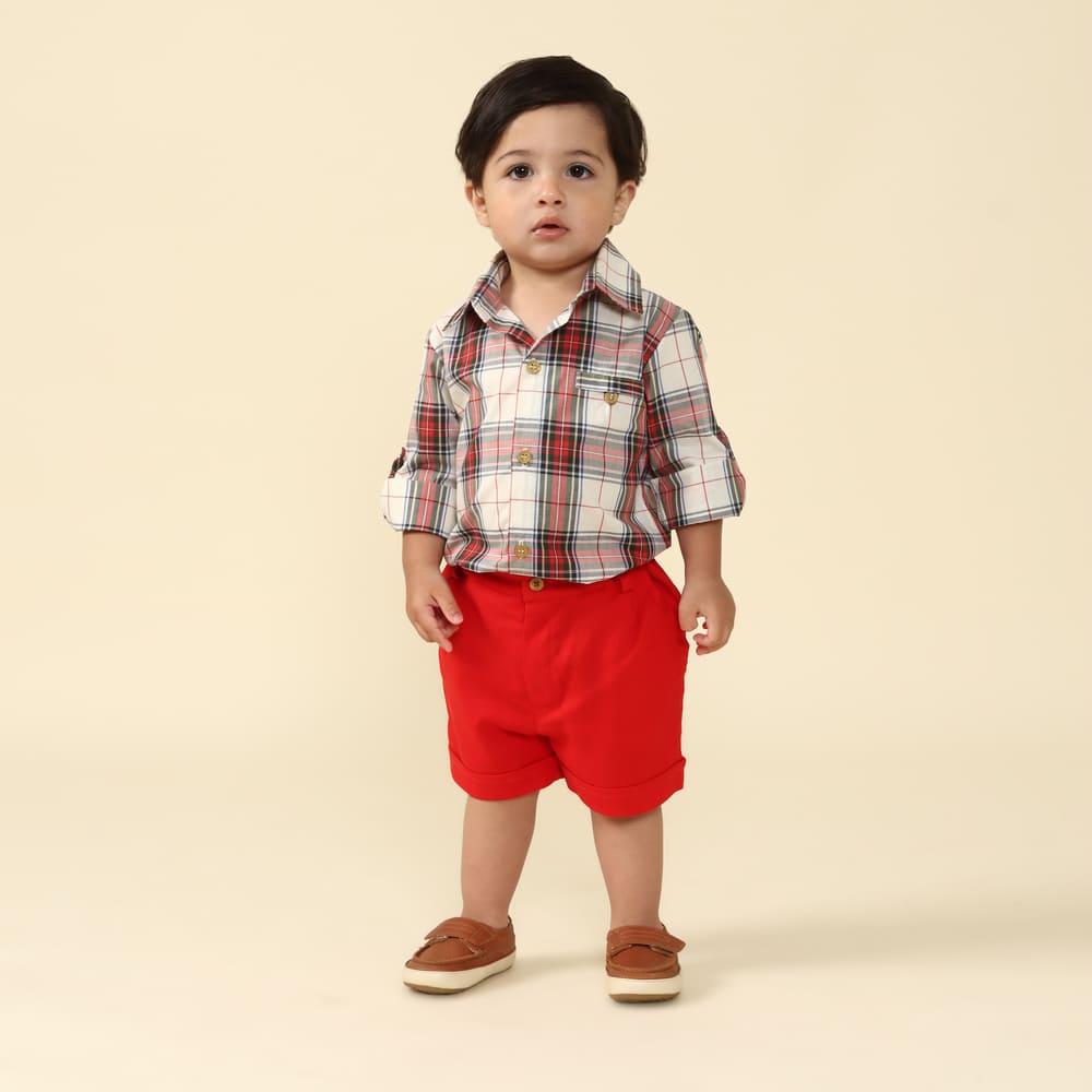Camisa Body Bebê Scott Xadrez