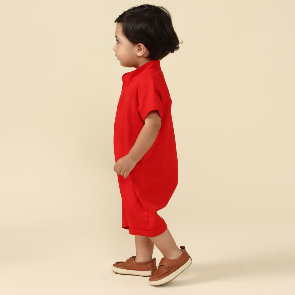 Macacão Natal Bebê Bento Viscolinho Vermelho