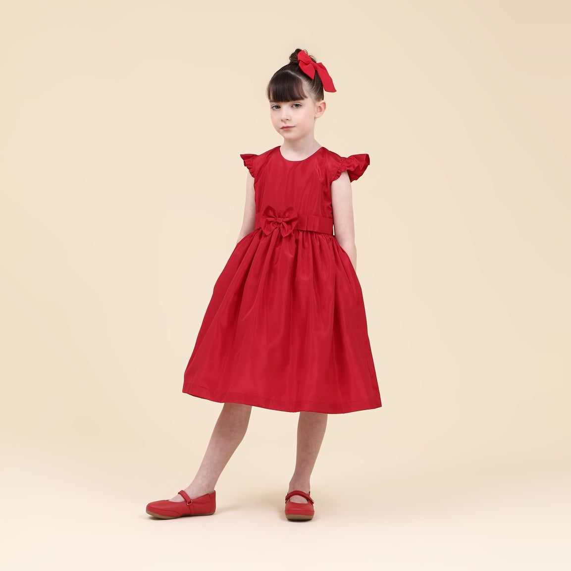Vestido Festa Infantil Laço Abinha Vermelho