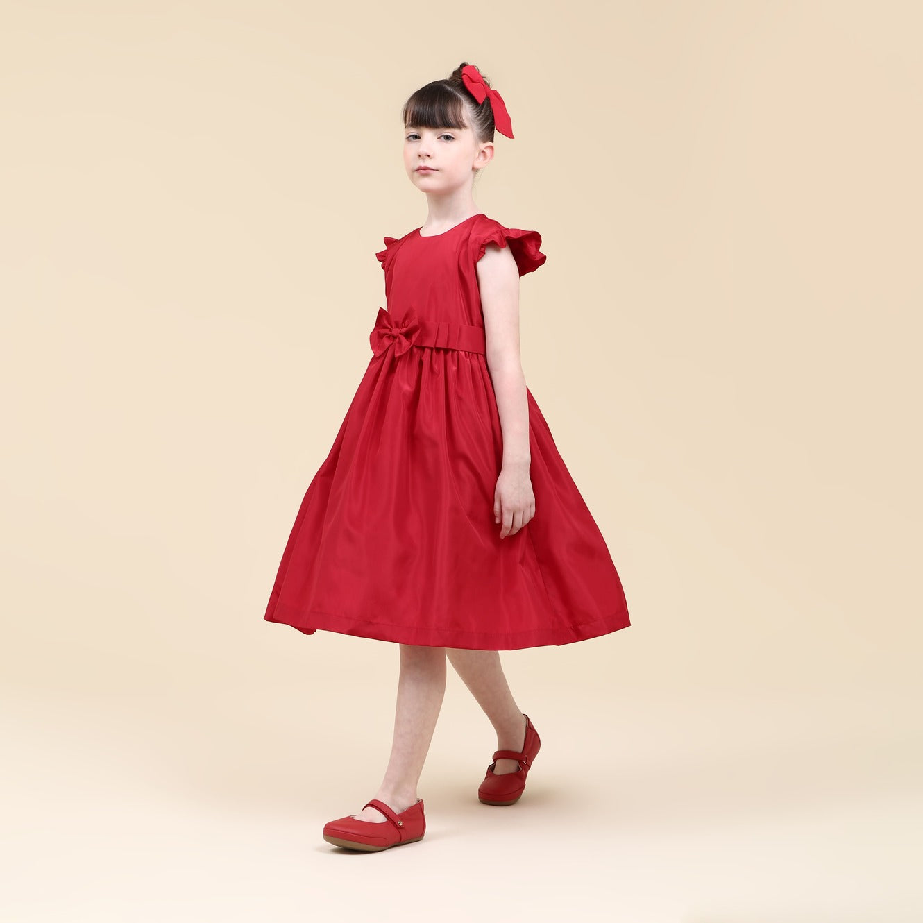Vestido Festa Infantil Laço Abinha Vermelho