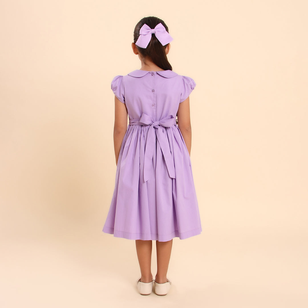 Vestido Bordado Infantil Clara Lilás