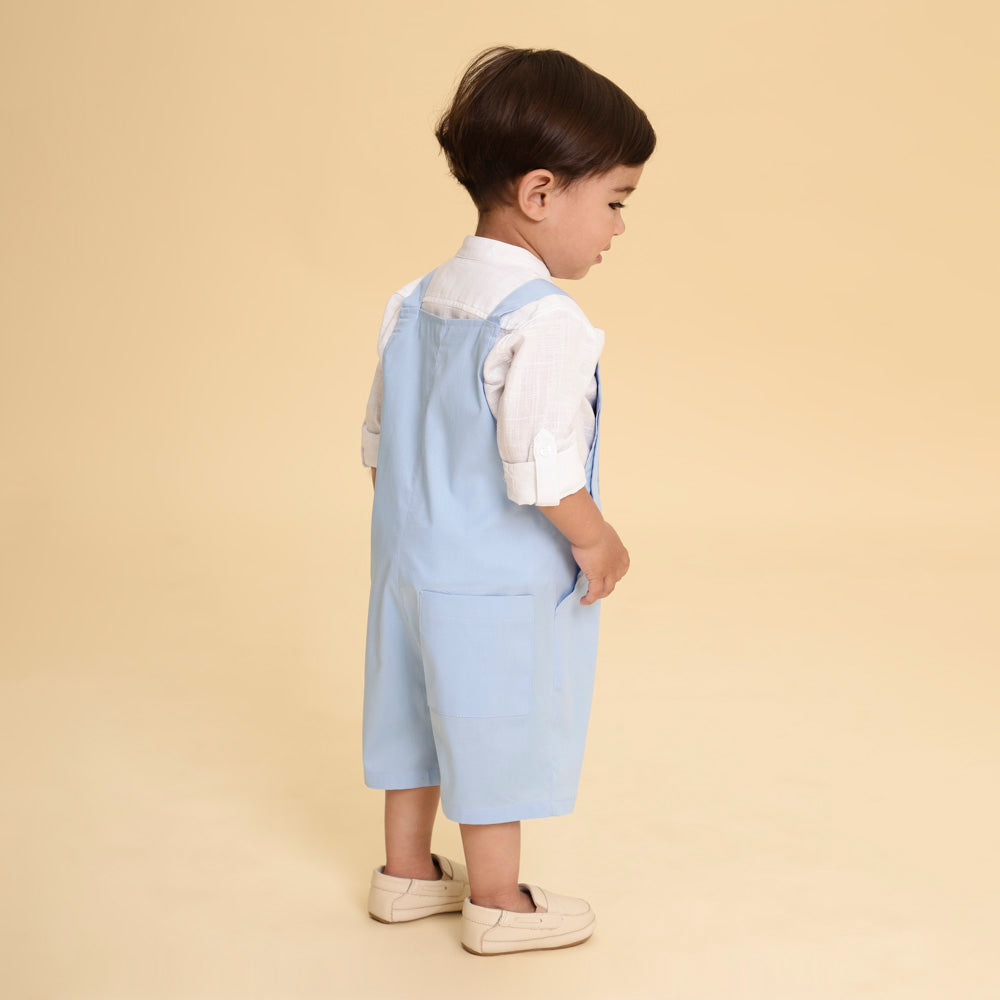 Jardineira Bebê Menino Henri Azul