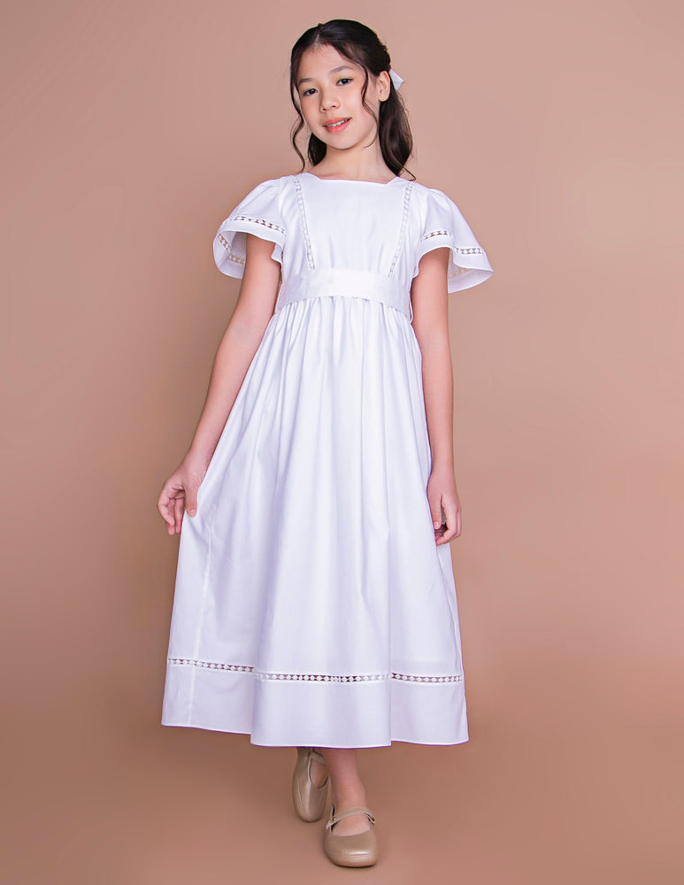 Vestido Infantil Poesia Longo Branco