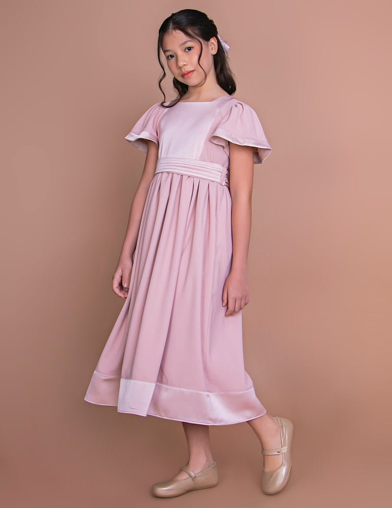Vestido Infantil Audrey Crepe Rosé