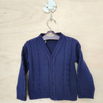 Cardigan Bebê De Tricot Benjamin Azul Marinho