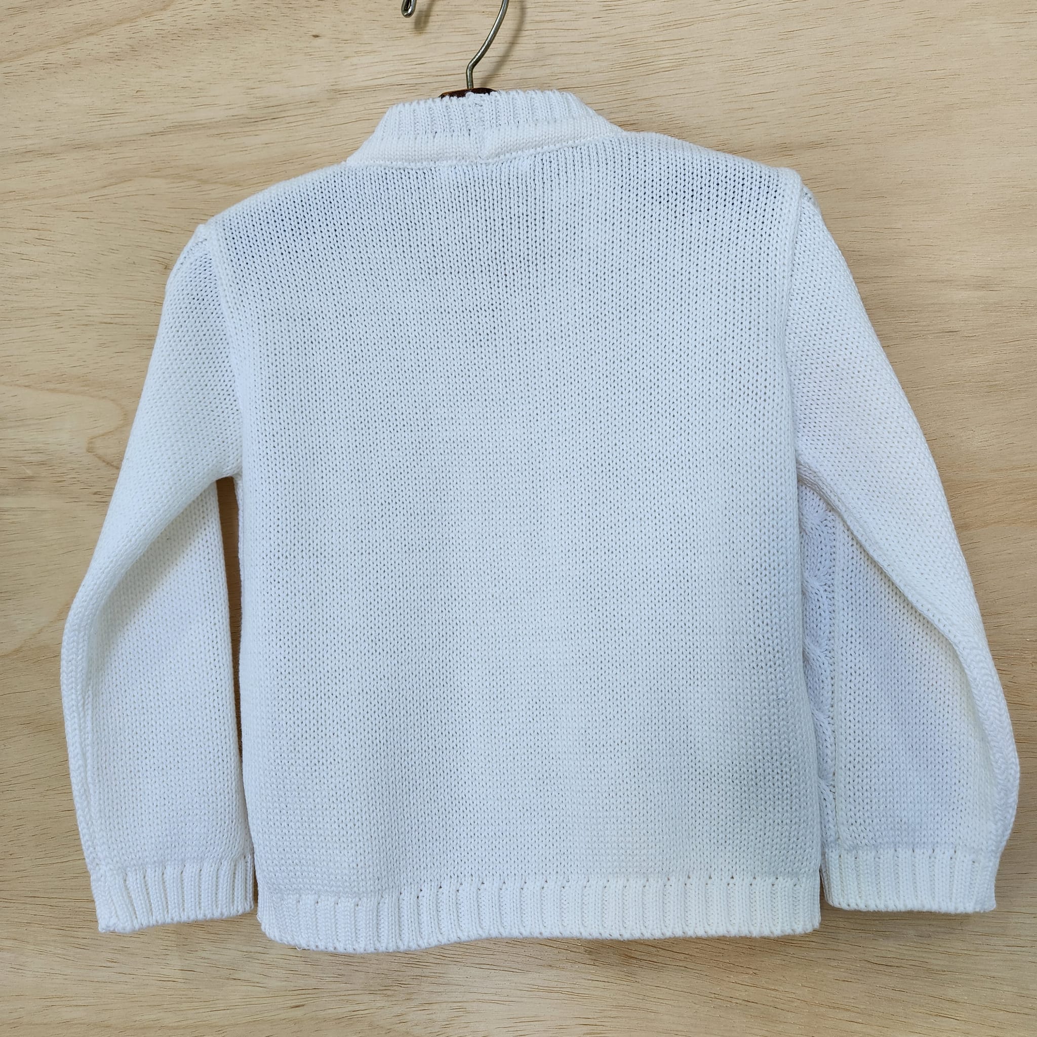 Cardigan Bebê De Tricot Benjamin Branco