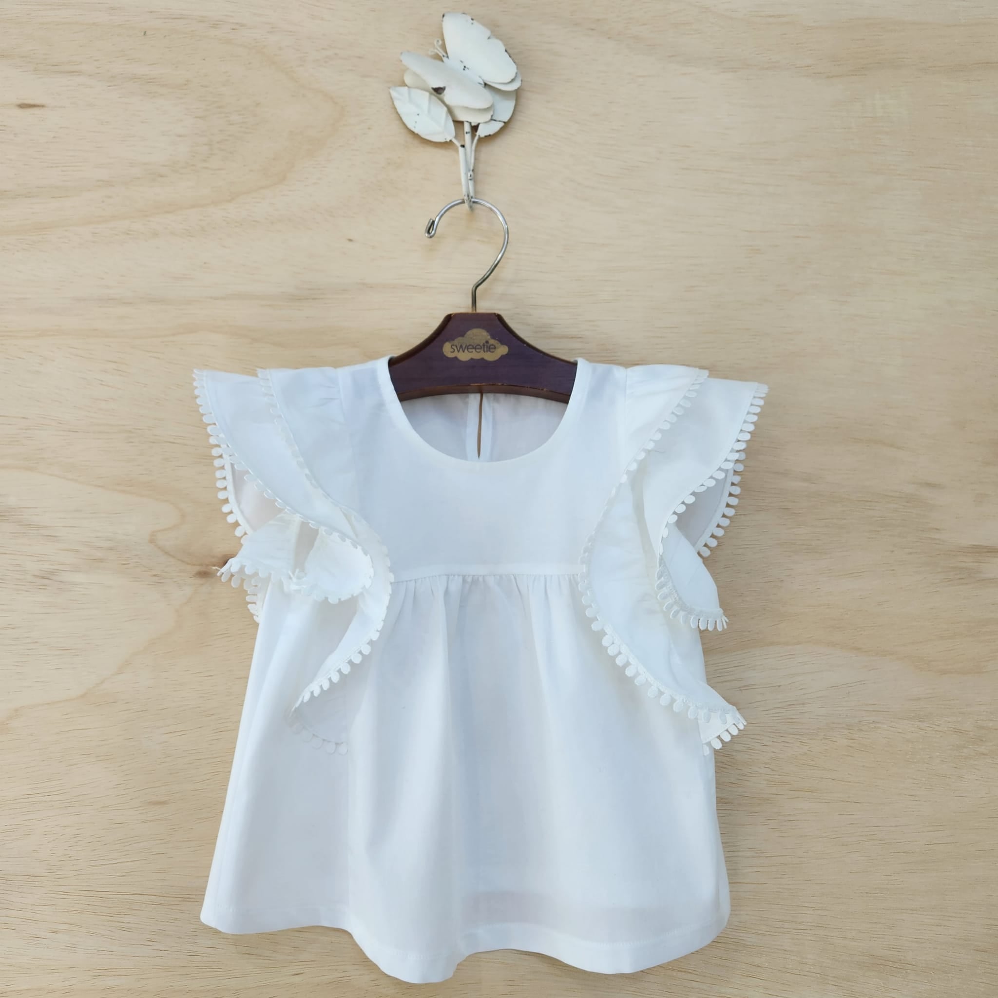 Blusa Bata Sweetie Branco Acetinado