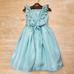 Vestido Festa Infantil Babado Verde Celadon
