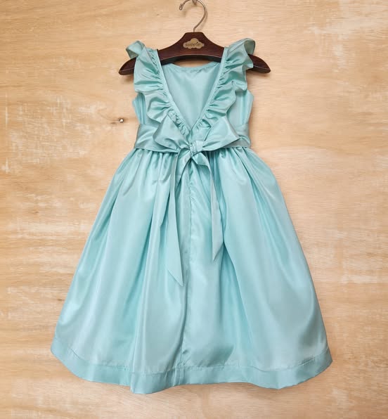 Vestido Festa Infantil Babado Verde Celadon