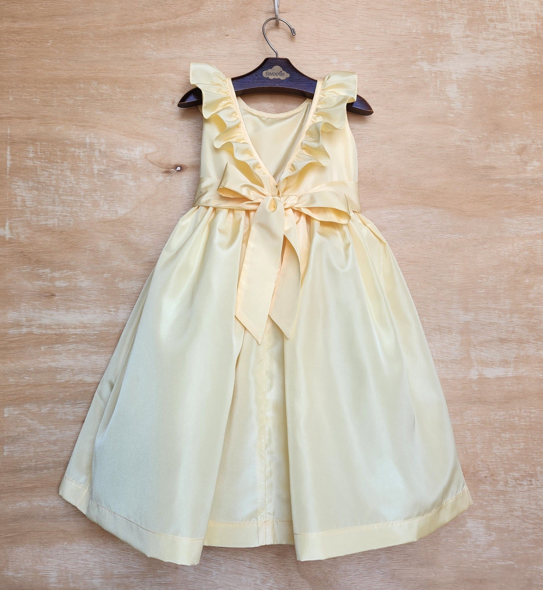 Vestido Festa Infantil Babado Amarelo