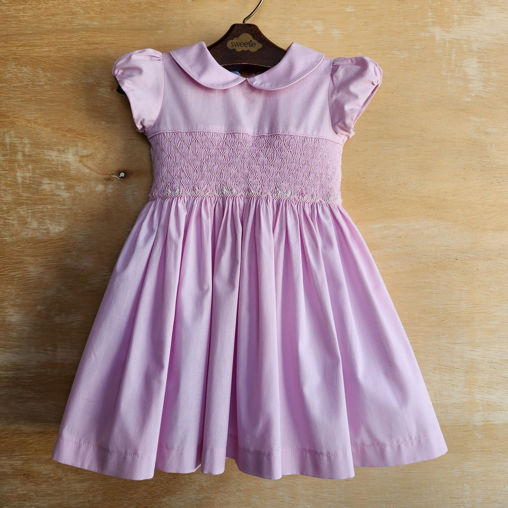 Vestido Bordado Bebê Clara Rosa