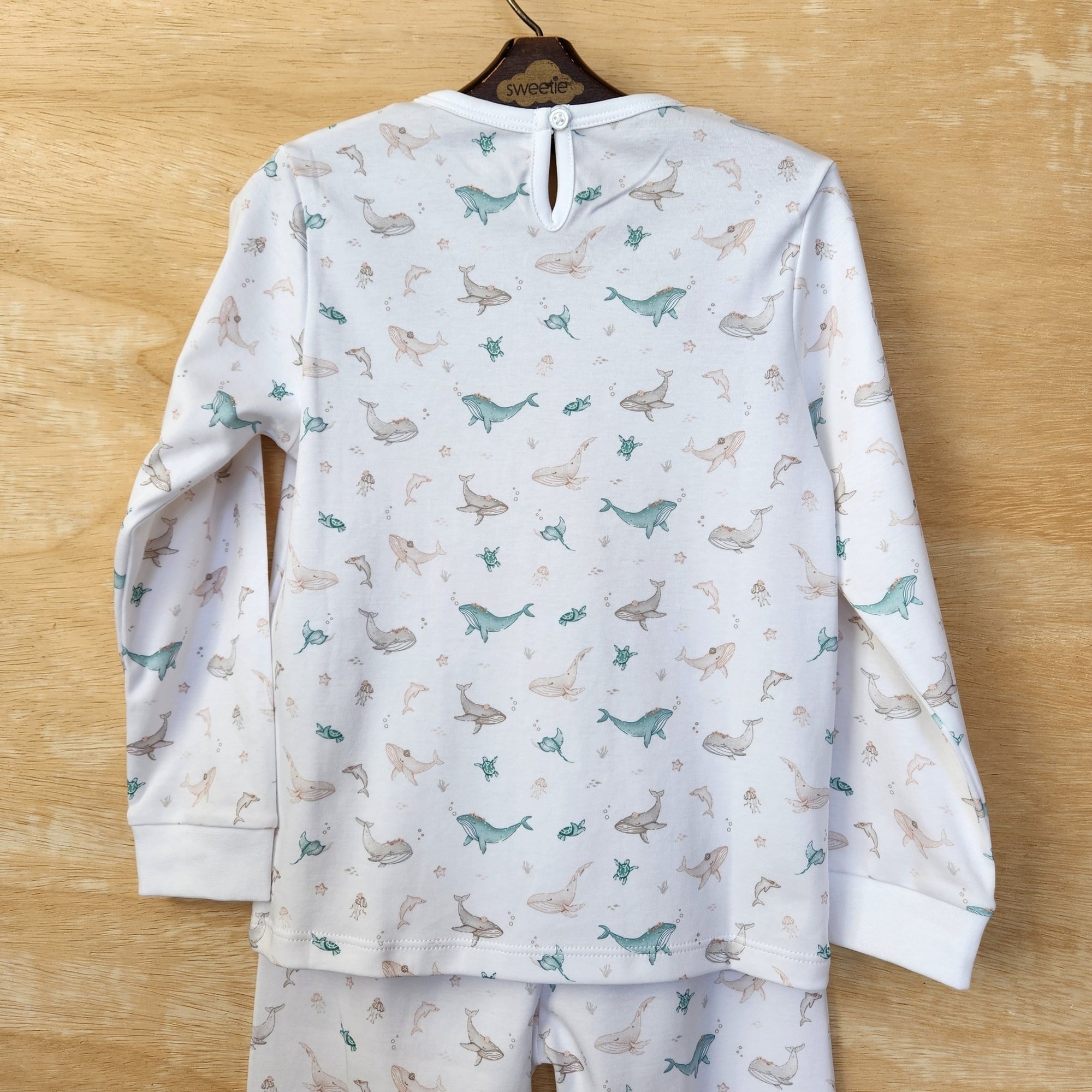 Pijama Menina Camisa e Calça ML Oceano