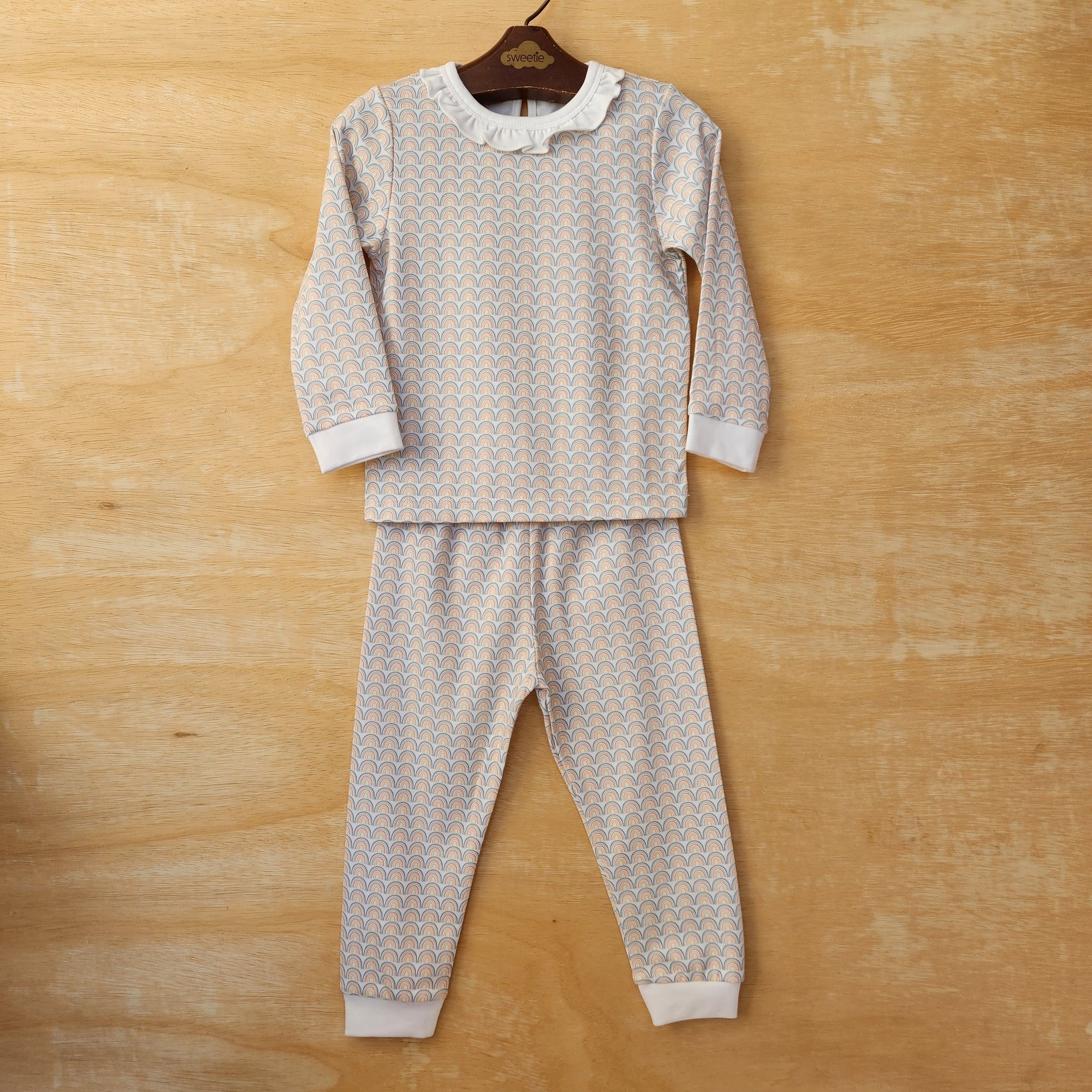 Pijama Menina Camisa e Calça ML Arco-íris