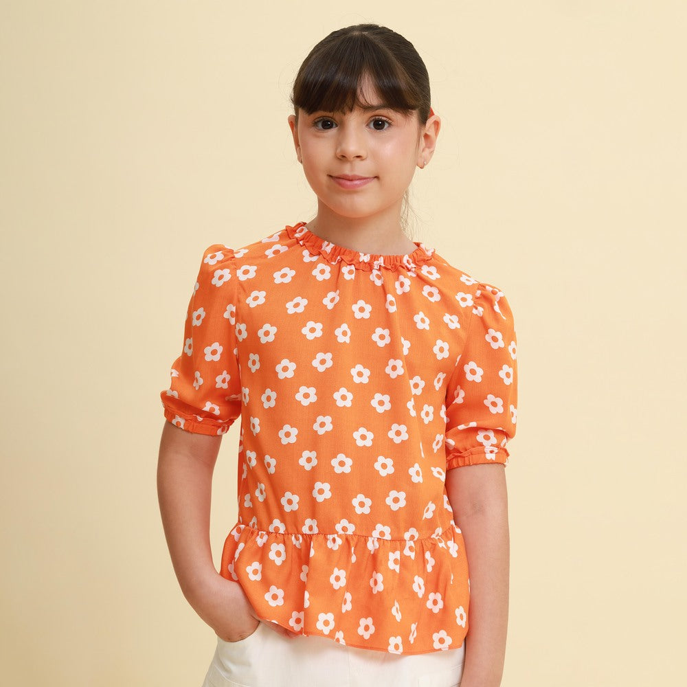 Bata Infantil Lyon Florzinha Laranja