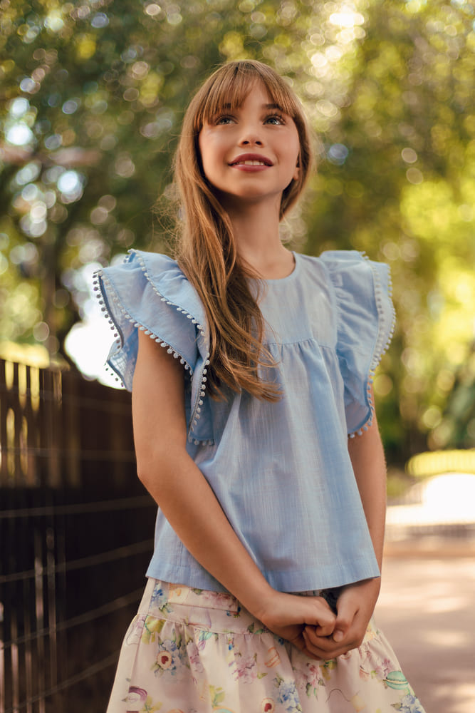 Blusa Bata Infantil Azul Bebê