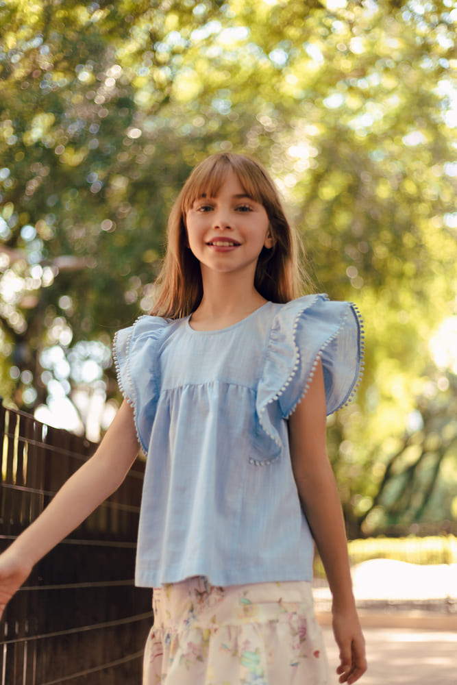 Blusa Bata Infantil Azul Bebê