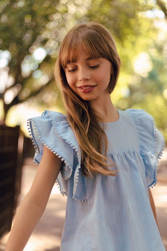 Blusa Bata Infantil Azul Bebê