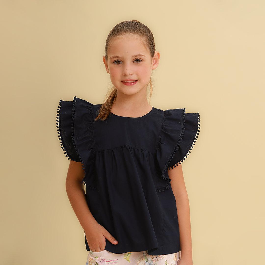 Blusa Bata Infantil Azul Marinho