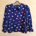 Blusa Fiorella Corações Azul Marinho