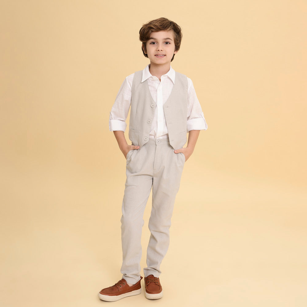 Calça Infantil de Linho Cinza