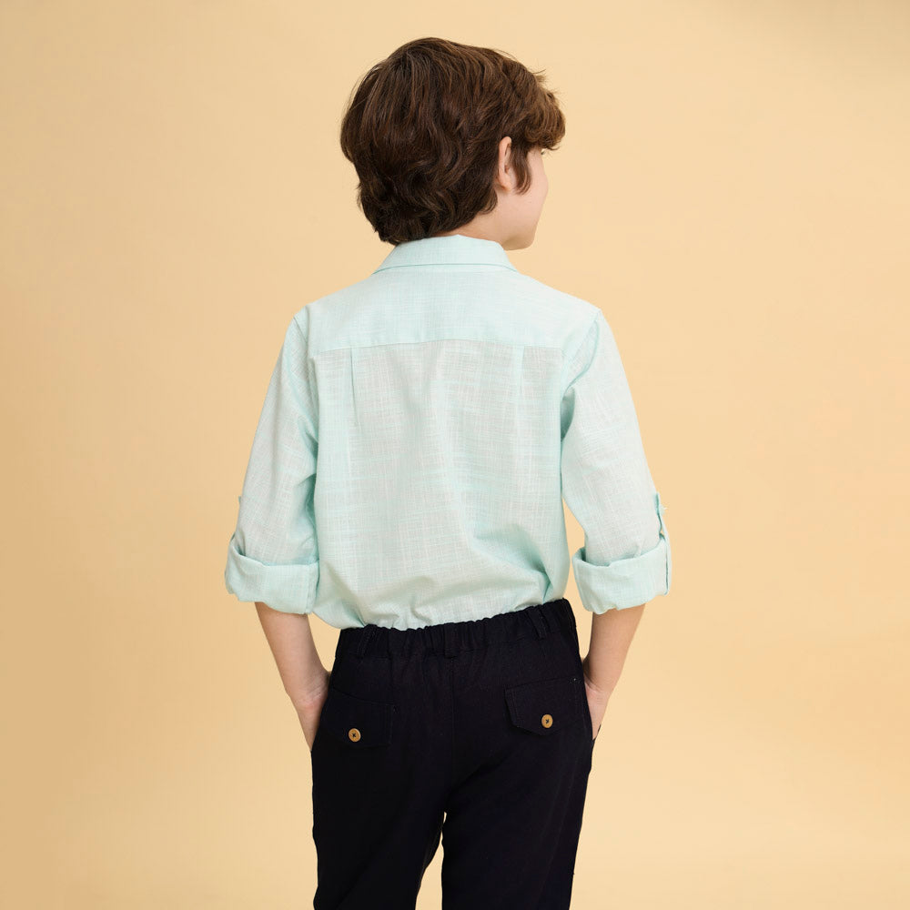 Calça Infantil de Linho Azul Marinho