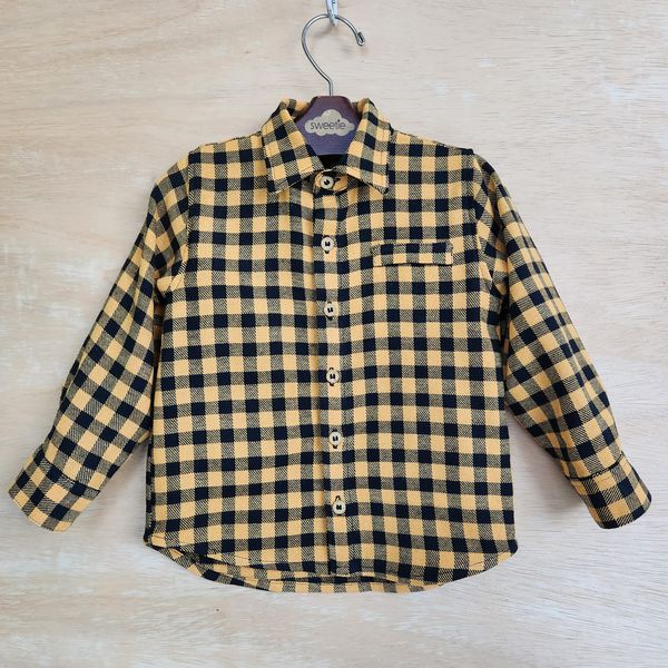 Camisa Infantil Scott Xadrez Amarelo