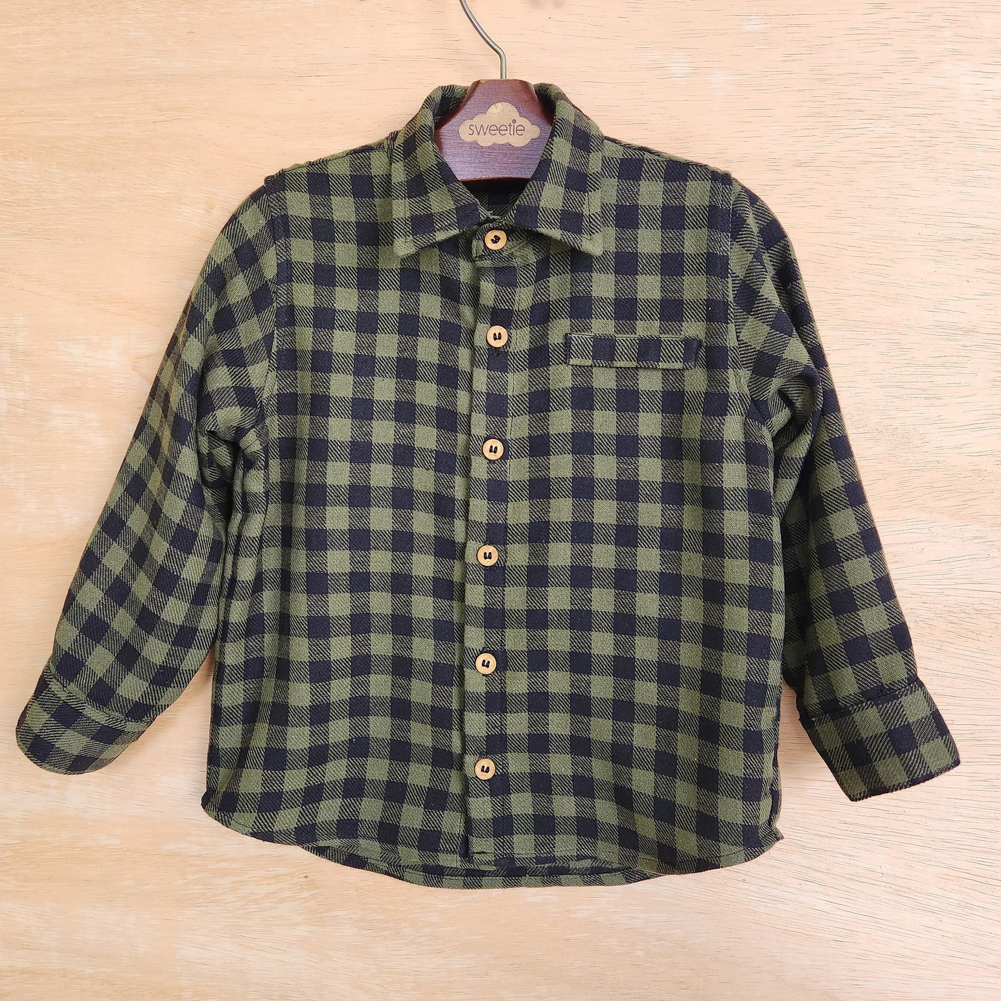 Camisa Infantil Scott Xadrez Verde