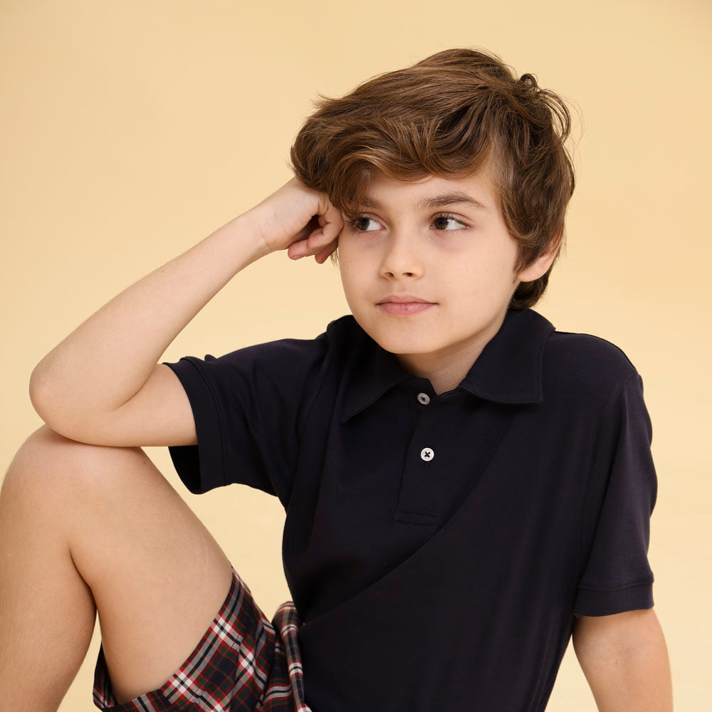 Camisa Infantil Polo Azul Marinho