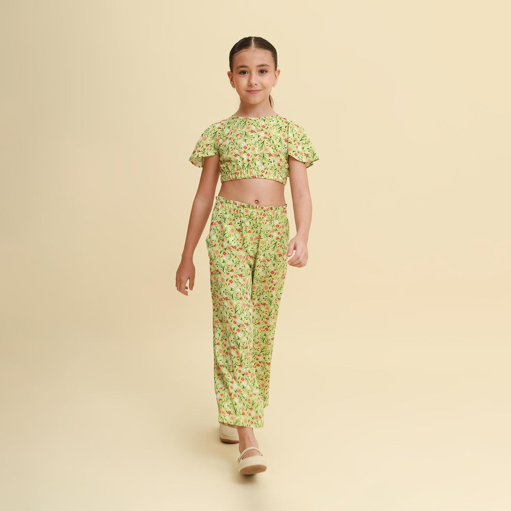 Conjunto Infantil Versalhes Florzinha Verde