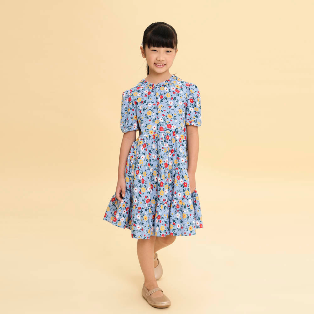 Vestido Infantil Vicenza Florzinha Azul