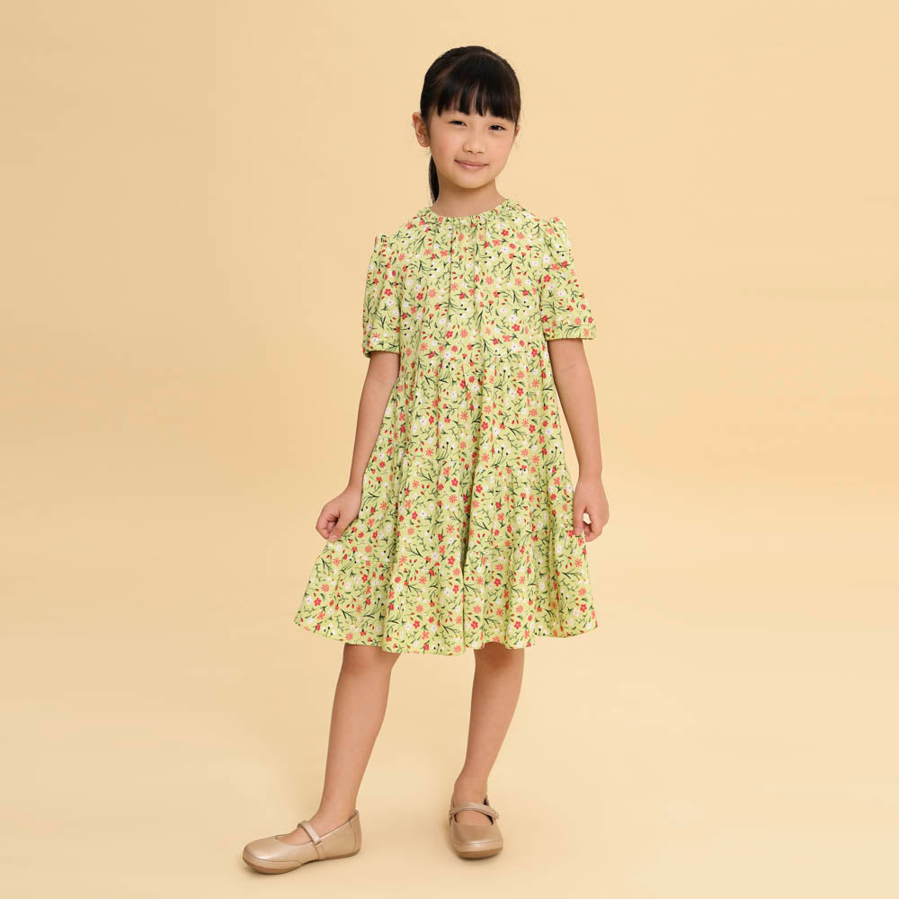 Vestido Infantil Vicenza Florzinha Verde