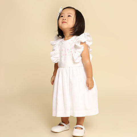 Vestido Bebê Gérbera Branco