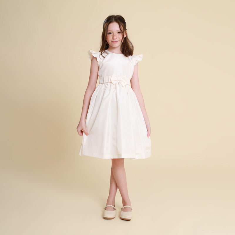 Vestido Festa Infantil Laço Abinha Off White