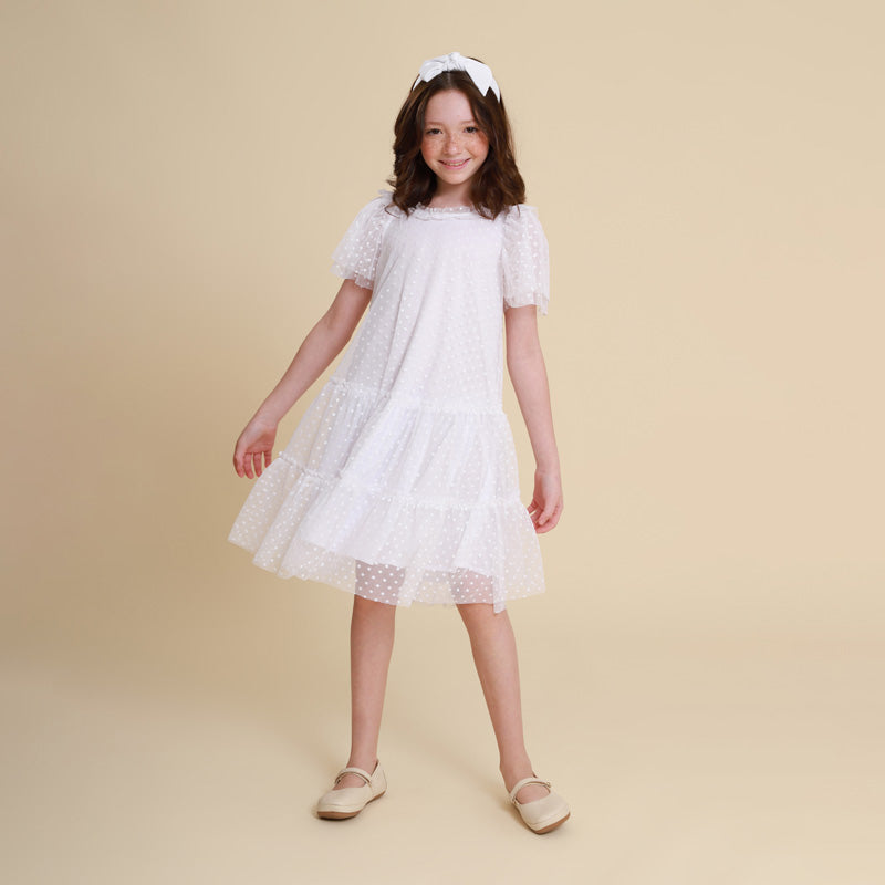 Vestido Infantil Paris Tule Branco