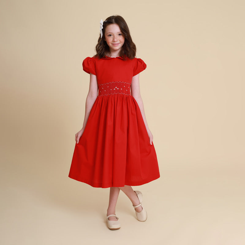 Vestido Infantil Bordado Clara Vermelho