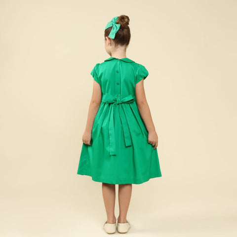 Vestido Infantil Bordado Clara Verde