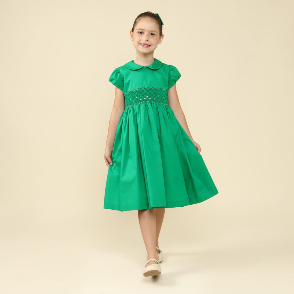 Vestido Natal Infantil Bordado Clara Verde