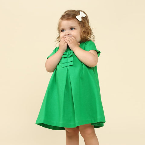 Vestido Natal Bebê Malu Viscolinho Verde