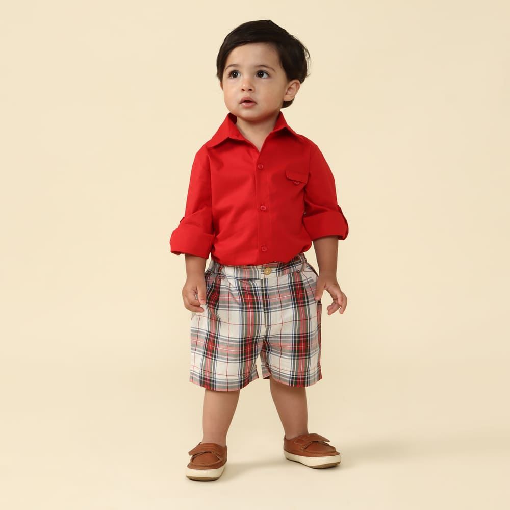 Camisa Body Natal Bebê Scott Vermelho