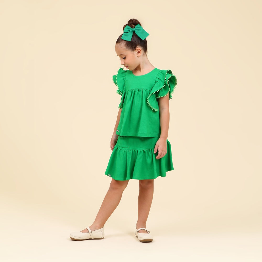 Saia Short Infantil Viscolinho Verde