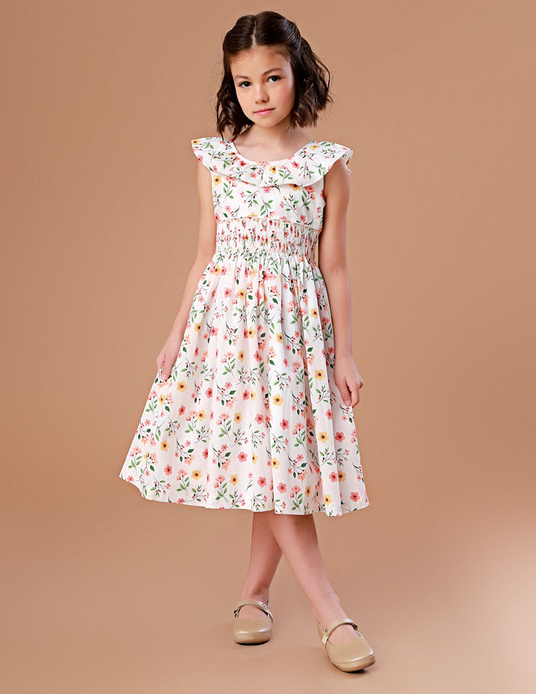 Vestido Infantil Bordado Babado Provence Branco