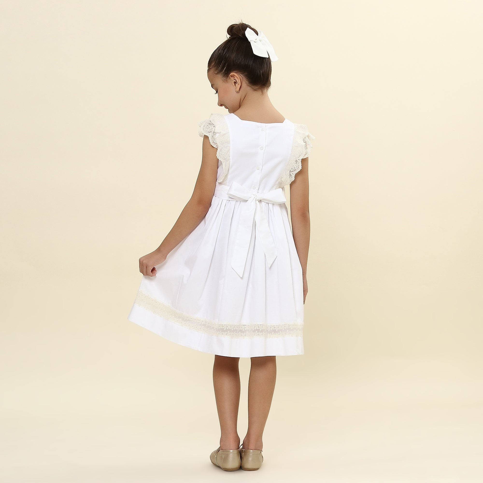 Vestido Infantil Meghan Off White