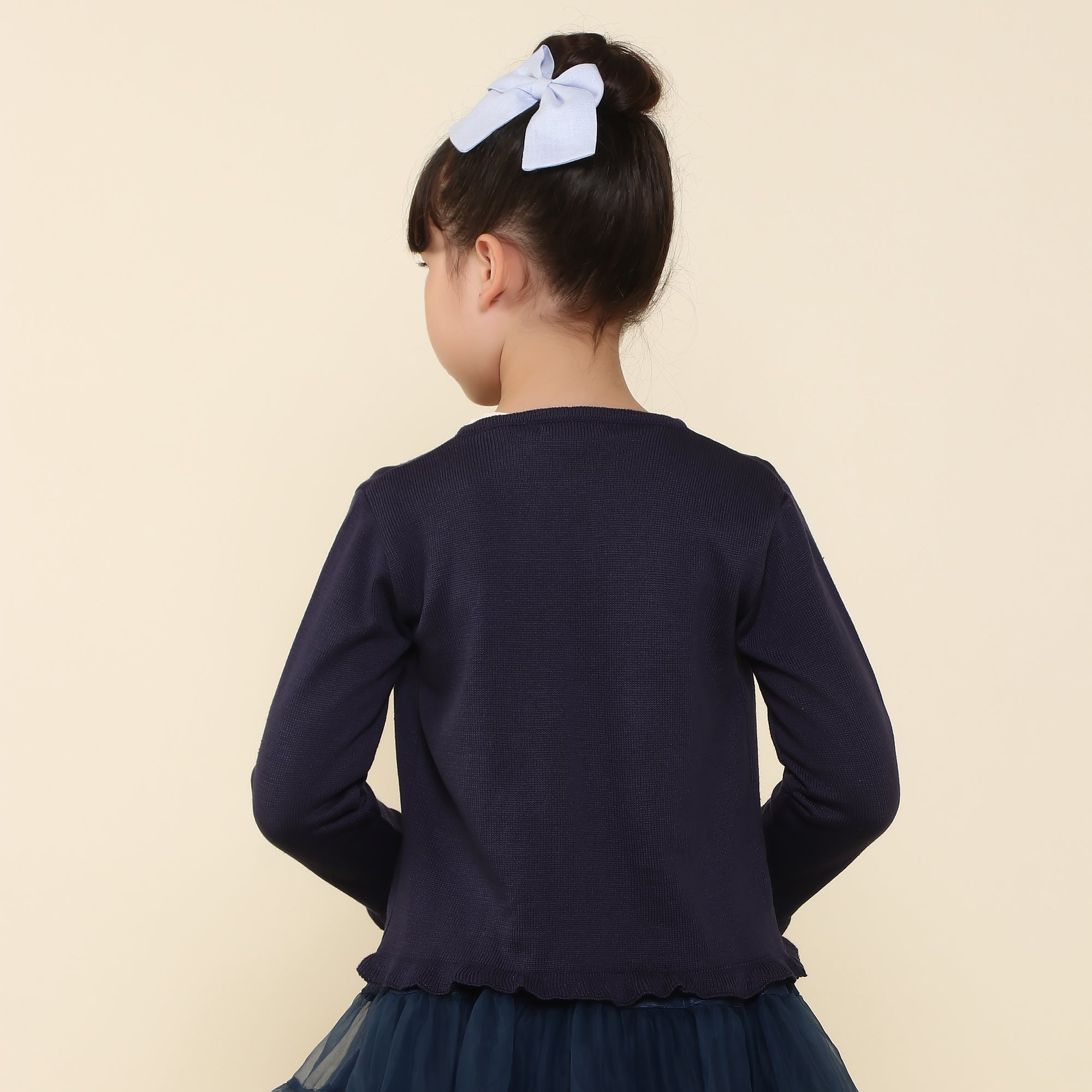 Casaqueto de Tricot Infantil Lorena Azul Marinho